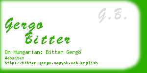 gergo bitter business card